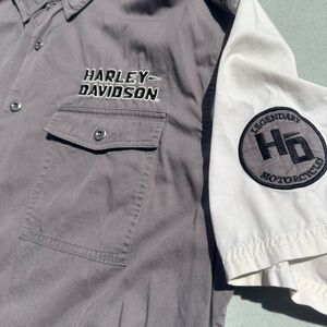 Harley-Davidson Gray Casual Button Down Shirt XL